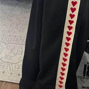 Black Pants with Heart Detail